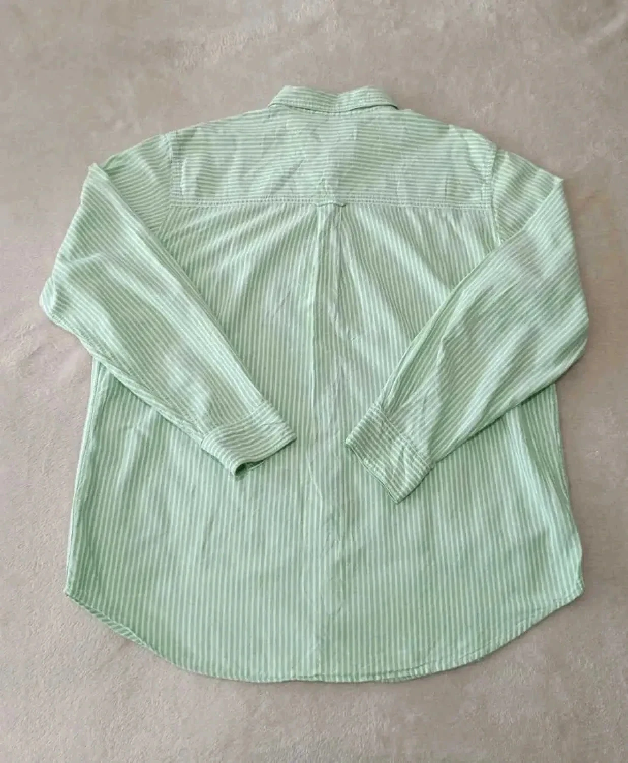 Camisa Chaps verde rayas blancas Logo bordado Talla L – photo 3